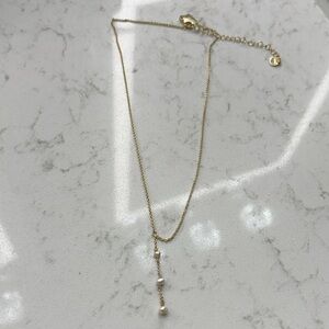 BYCHARI Evelyn Coco Lariat ~ Gold Plated Freshwater Pearls Necklace